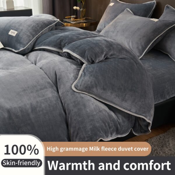1Pc Winter Thicken Milk Velvet Duvet Cover 220x240cm,Very Warm Single Flannel Quilt Cover,Without Pillowcase,No Bed Sheet