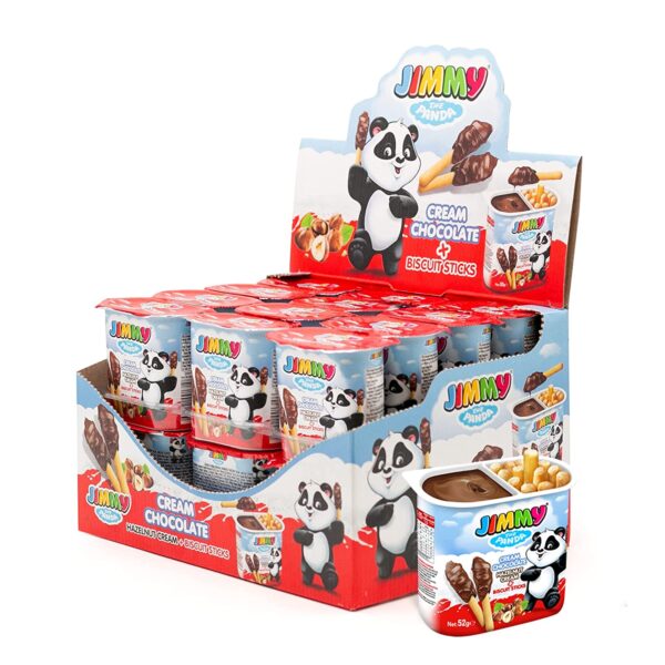 Chocolate Hazelnut Spread with Biscuit Sticks Jimmy The Panda, 1.8 Ounces, Snack Pack 24 Count